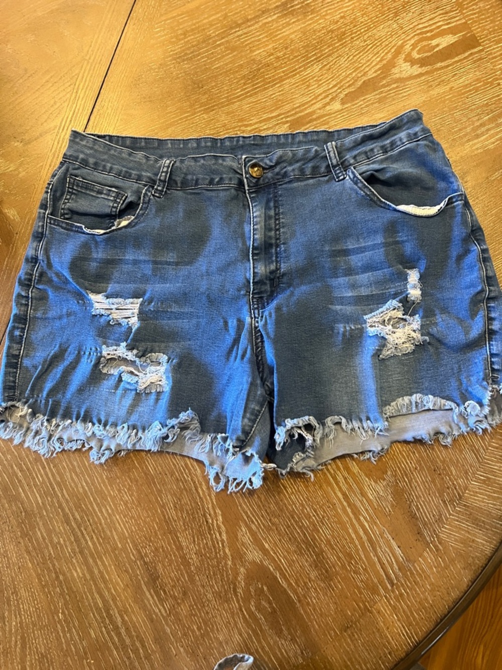 Distressed Blue Denim Women's Shorts